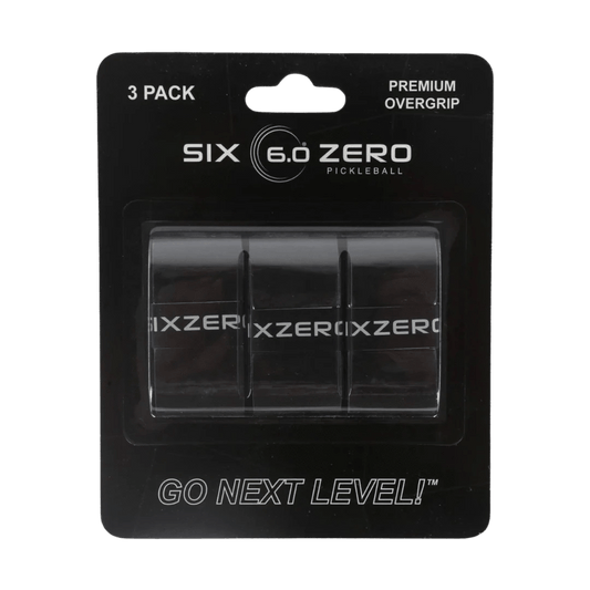 Overgrip antidérapant noir pour raquette de pickleball, meilleure prise en main et confort.