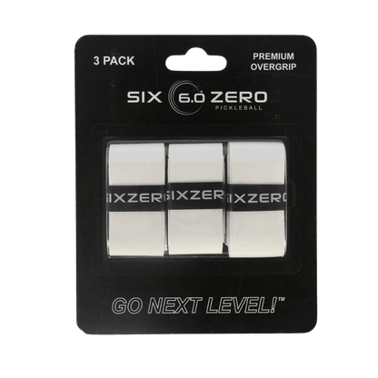 Overgrip antidérapant blanc pour raquette de pickleball – meilleure prise en main et confort.