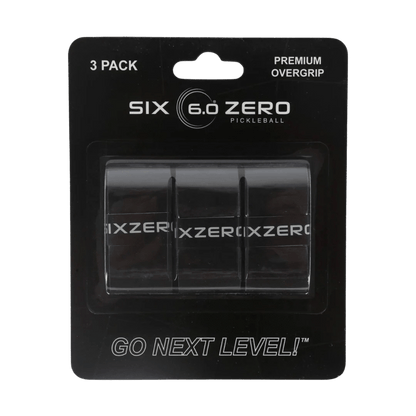 Overgrip antidérapant noir pour raquette de pickleball, meilleure prise en main et confort.