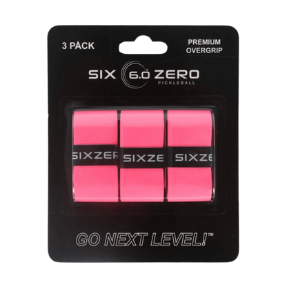 Overgrip antidérapant rose pour raquette de pickleball, meilleure prise en main et confort.