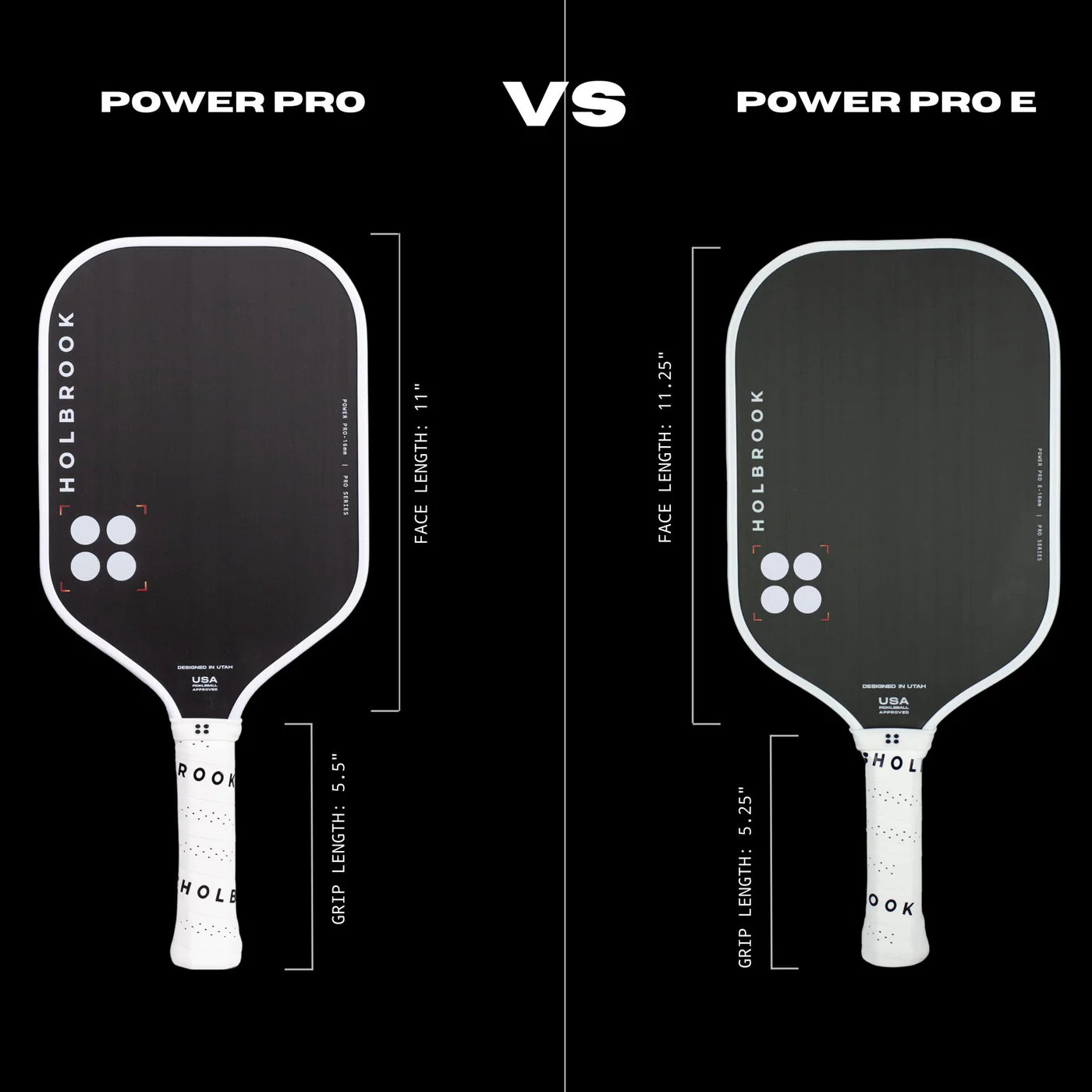 Raquette pickleball Power Pro allongée 14MM/16MM – portée et précision.